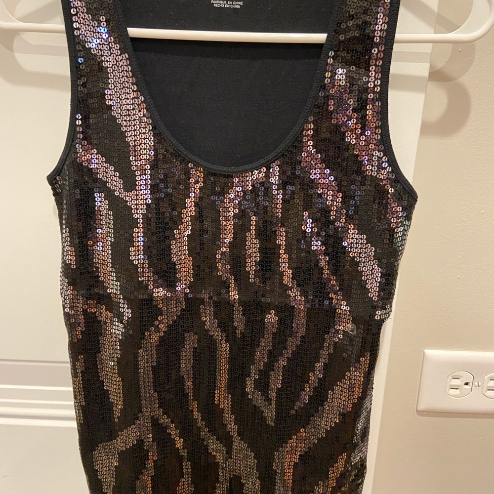 Michael Kors black sequence tank top size M
